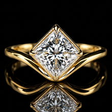 Load image into Gallery viewer, SPECIAL!  2.31ct princess cut lab grown diamond ring in 14k yellow gold