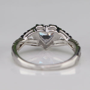 Sterling silver CZ heart ring