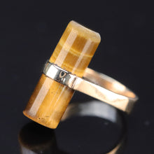Load image into Gallery viewer, Vintage tigers eye ring in yellow gold from Manor Jewels