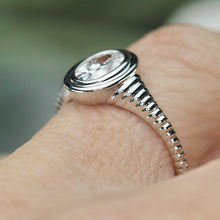 Load image into Gallery viewer, SPECIAL!  Oval shaped lab grown diamond ring in 14k white gold