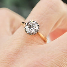 Load image into Gallery viewer, Estate vintage 18k setting with 2.01ct lab grown OEC diamond