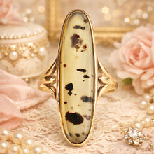 Load image into Gallery viewer, Estate vintage Oval dendritic agate ring in yellow gold