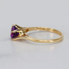 Load image into Gallery viewer, Amethyst solitaire ring in yellow gold