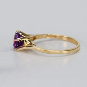 Amethyst solitaire ring in yellow gold