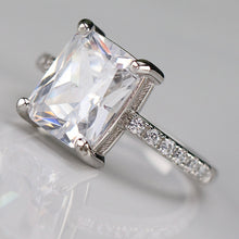 Load image into Gallery viewer, Sterling silver large scissor cut CZ ring