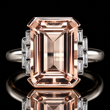 Load image into Gallery viewer, SPECIAL: Morganite and diamond ring in 14k white &amp; rose gold by Effy