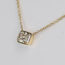 Load image into Gallery viewer, 50% OFF!  .92ct radiant cut lab grown diamond necklace in 14k yellow gold