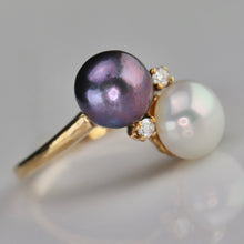 Load image into Gallery viewer, Estate Vintage pearl ring in 10k yellow gold