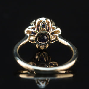 50% OFF!  Sapphire and diamond cluster ring in 14k yellow gold *onyx deal*