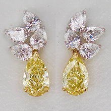 Load image into Gallery viewer, SPECIAL!  Lab grown pear shaped dramatic 5ctw Diamond drops in 14k yellow and white gold
