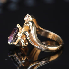 Load image into Gallery viewer, Estate tanzanite and diamond ring in 14k yellow gold from Manor Jewels
