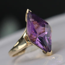 Load image into Gallery viewer, SPECIAL!  Estate fancy cut amethyst ring in yellow gold