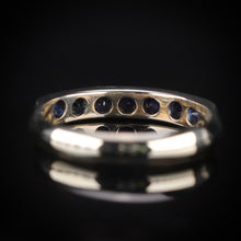 Load image into Gallery viewer, Vintage Blue sapphire band in yellow gold