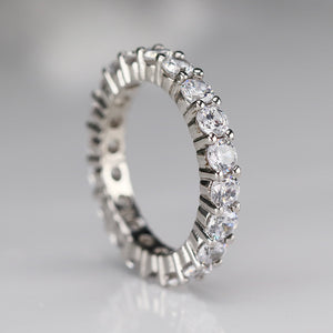 Sterling silver CZ medium eternity band