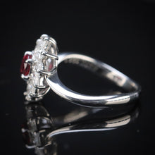Load image into Gallery viewer, Estate ruby and diamond cluster ring in platinum from Manor Jewels