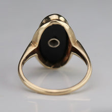 Load image into Gallery viewer, Classic estate vintage onyx and diamond ring in yellow gold