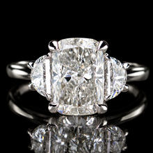 Load image into Gallery viewer, SPECIAL!  3.88ctw cushion cut lab grown diamond ring in 14k white gold