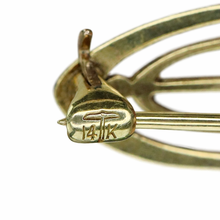 Load image into Gallery viewer, Estate vintage art nouveau diamond brooch in 14k yellow gold