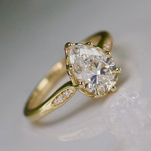 Load image into Gallery viewer, MANOR ROYAL: The Athena - 1.81ct D/VS1 Pear shaped lab grown diamond solitaire ring in 14k yellow gold