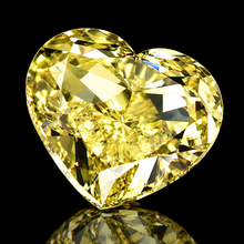 Load image into Gallery viewer, SPECIAL!  6.01ct Fancy Yellow/VS1 heart shaped cut lab grown diamond
