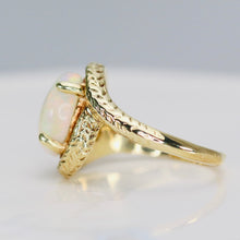 Load image into Gallery viewer, Estate Opal and diamond ring in yellow gold