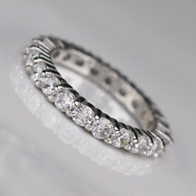 Load image into Gallery viewer, Sterling silver CZ small eternity band