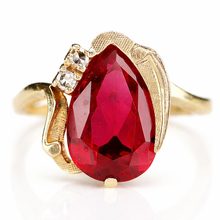 Load image into Gallery viewer, RESERVED FOR D: PAYMENT 3 OF 3: 30% OFF!  Estate Vintage synthetic ruby and diamond ring in yellow gold