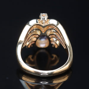 Estate tanzanite and diamond ring in 14k yellow gold from Manor Jewels