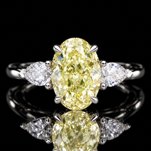 Load image into Gallery viewer, SPECIAL!  2ct Fancy yellow lab grown diamond ring in 14k gold