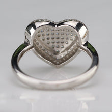 Load image into Gallery viewer, Sterling Silver studded CZ heart ring