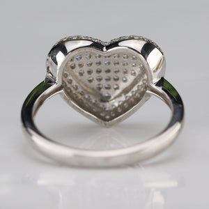 Sterling Silver studded CZ heart ring