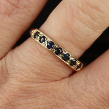 Load image into Gallery viewer, Vintage Blue sapphire band in yellow gold