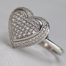 Load image into Gallery viewer, Sterling Silver studded CZ heart ring