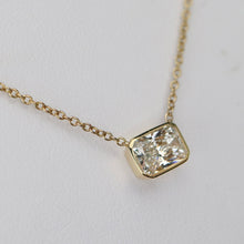 Load image into Gallery viewer, 50% OFF!  .92ct radiant cut lab grown diamond necklace in 14k yellow gold