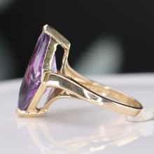 Load image into Gallery viewer, SPECIAL!  Estate fancy cut amethyst ring in yellow gold
