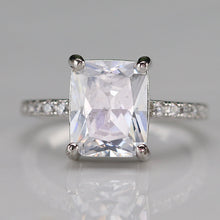 Load image into Gallery viewer, Sterling silver large scissor cut CZ ring