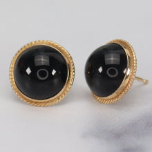 Load image into Gallery viewer, Vintage Onyx earrings in 14k yellow gold