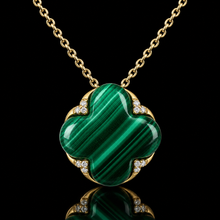 Load image into Gallery viewer, SPECIAL!  EFFY malachite necklace with diamonds in 14k yellow gold