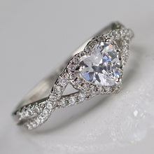 Load image into Gallery viewer, Sterling silver CZ heart ring