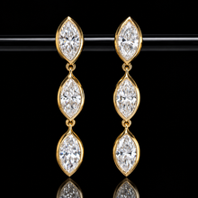 Load image into Gallery viewer, SPECIAL!  Lab grown marquise shaped Diamond drop earrings in 14k yellow gold