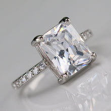 Load image into Gallery viewer, Sterling silver large scissor cut CZ ring