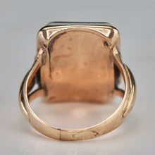 Load image into Gallery viewer, Estate vintage banded agate letter O ring in rose gold