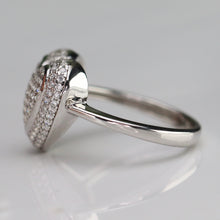 Load image into Gallery viewer, Sterling Silver studded CZ heart ring