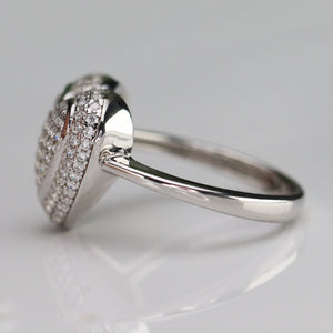 Sterling Silver studded CZ heart ring