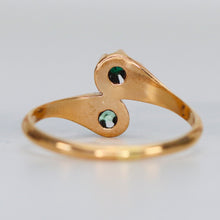 Load image into Gallery viewer, SPECIAL: Vintage emerald bypass ring in 14k yellow gold
