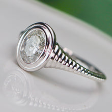 Load image into Gallery viewer, SPECIAL!  Oval shaped lab grown diamond ring in 14k white gold