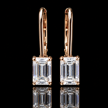 Load image into Gallery viewer, SPECIAL!  Lab grown 1.08ctw E-F/VS hidden halo Diamond earrings in 14k yellow gold