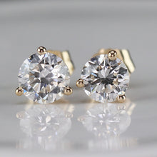 Load image into Gallery viewer, Lab grown 1.14ctw F-G/SI Diamond studs in 14k yellow gold