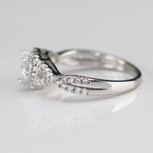 Sterling silver CZ heart ring