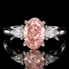 Load image into Gallery viewer, SPECIAL!  2ct Fancy pink lab grown diamond ring in 14k white gold